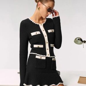 Elegant Black and White Women's Sweater